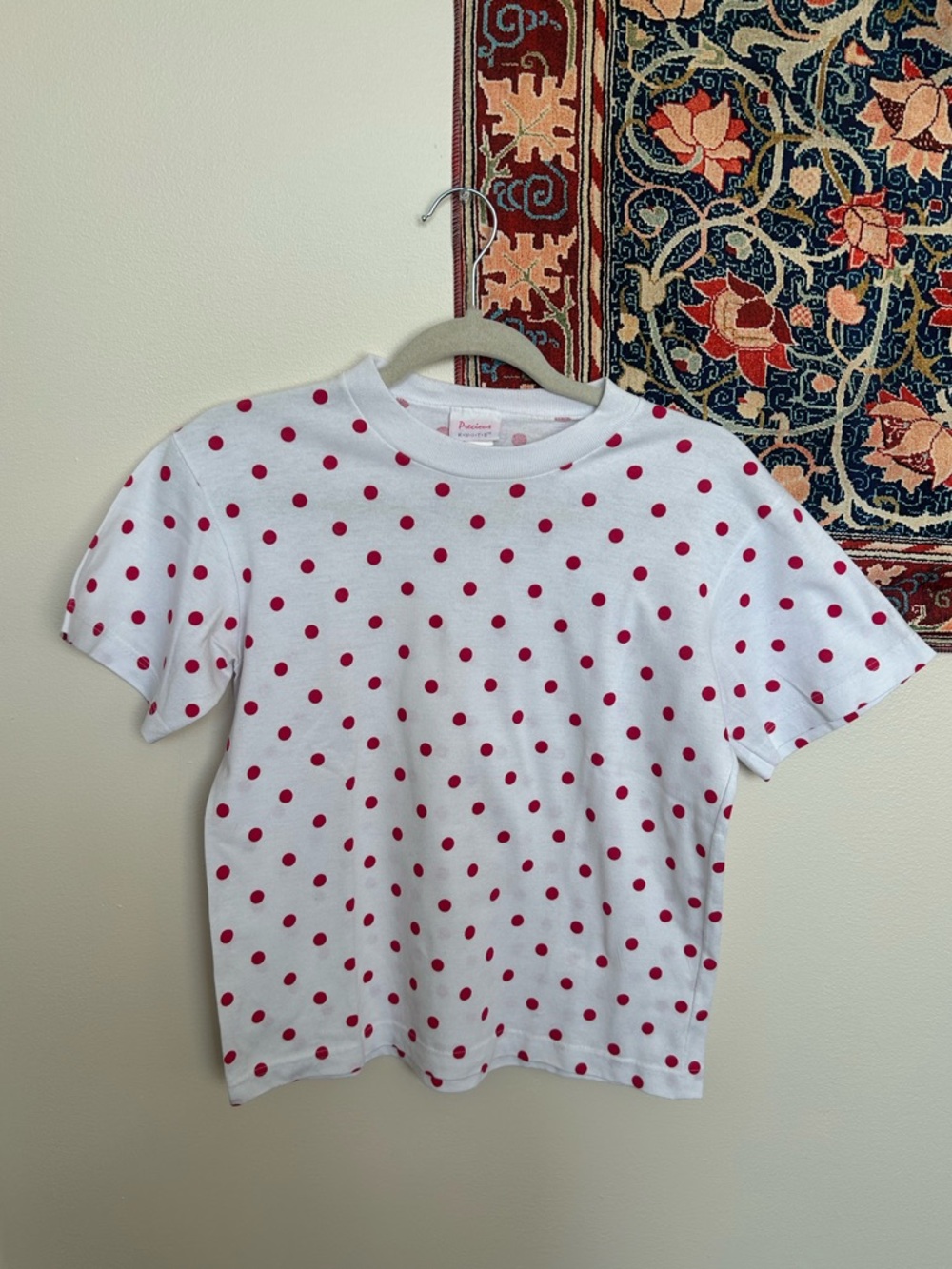 Vintage 60s knit polka dot tee